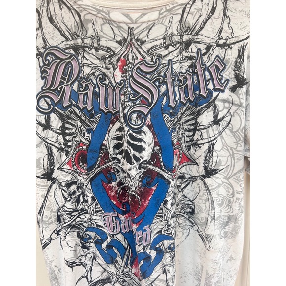 Raw State Jorge Masvidal GraphicT-Shirt Mens Medium White MMA All Over Print Tee - Picture 3 of 9